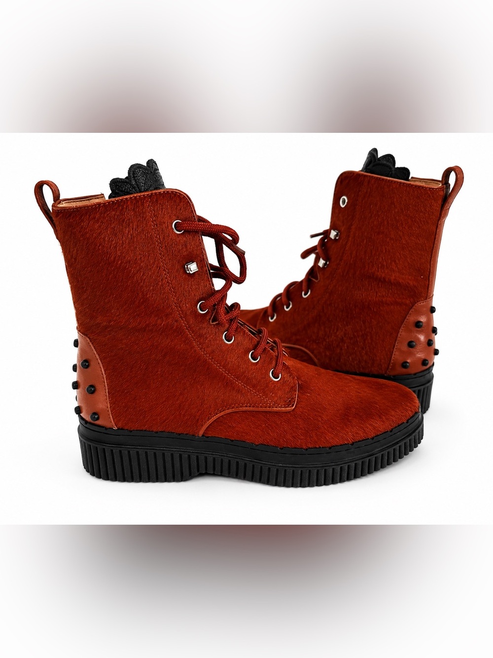 Brown pony hair Tod's ankle boots